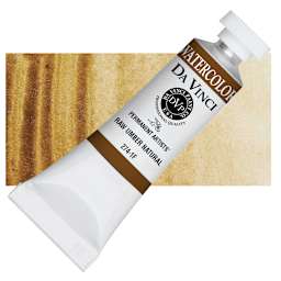 Da Vinci Artists' Permanent Watercolor - Raw Umber Natural, 15 ml tube and swatch