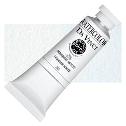 Da Vinci Artists' Permanent Watercolor - Titanium White, 37 ml tube and swatch