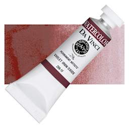 Da Vinci Artists' Permanent Watercolor - Violet Iron Oxide, 15 ml tube and swatch