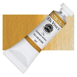 Da Vinci Artists' Permanent Watercolor - Yellow Ochre, 15 ml tube and swatch