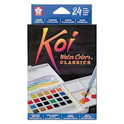 Sakura Koi Watercolor Half Pan - Set of 24 Sketch Box, Assorted Colors box front