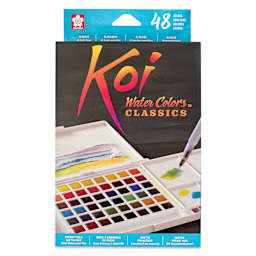 Sakura Koi Watercolor Half Pan - Set of 48 Sketch Box, Assorted Colors box front