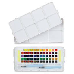 Sakura Koi Watercolor Studio Set - Set of 60 w/2 Brushes. Package open.