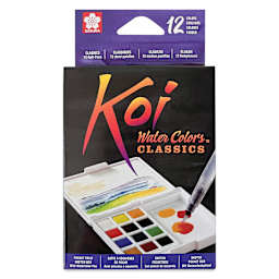 Sakura Koi Watercolor Half Pan - Set of 12 Sketch Box, Assorted Colors box front