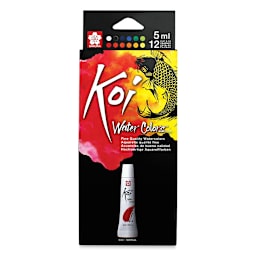 Sakura Koi Watercolor - Set of 12, Assorted Colors, 5 ml, Tubes (Front of packaging)