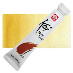 Sakura Koi Watercolor - Yellow Ochre, 12 ml Tube and swatch
