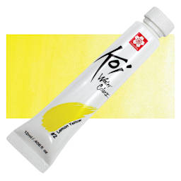 Sakura Koi Watercolor - Lemon Yellow, 12 ml Tube and swatch