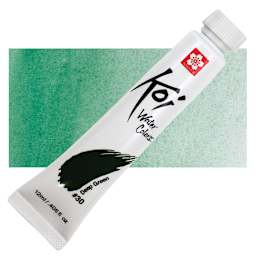 Sakura Koi Watercolor - Deep Green, 12 ml Tube and swatch