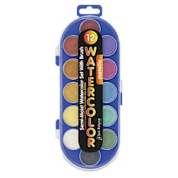 Richeson Opaque Watercolor Pan Set - Metallic, Set of 12
