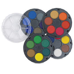 Koh-I-Noor Watercolor Wheel Set separated into 4 separate palettes.