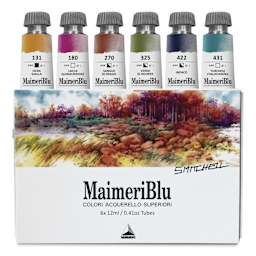 Maimeri Blu Artist Watercolor - Set of 6, Steve Mitchell Colors, 12 ml Tubes