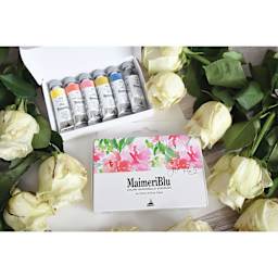 Maimeri Blu Artist Watercolor - Jenna Rainey Colors, Set of 6, Tubes box shown both open and closed
