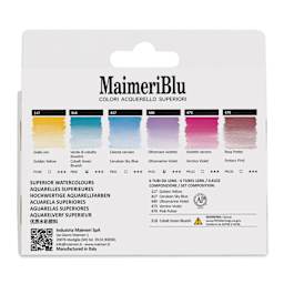 Maimeri Blu Artist Watercolor - Set of 6, Provence, 12 ml Tubes back of package