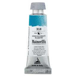 Maimeri Blu Artist Watercolor - 12 ml Tube of Cobalt Green Blue upright