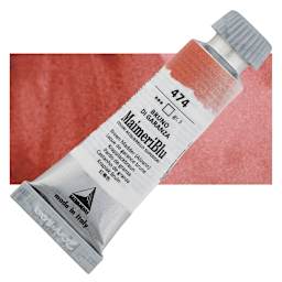Maimeri Blu Artist Watercolor - Brown Madder Alizarin, 12 ml Tube and swatch