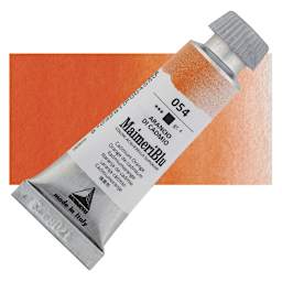 Maimeri Blu Artist Watercolor - Cadmium Orange, 12 ml Tube and swatch