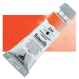 Maimeri Blu Artist Watercolor - Cadmium Red Orange, 12 ml Tube and swatch