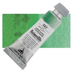 Maimeri Blu Artist Watercolor - Cupric Green Phthalo Light, 12 ml Tube and swatch