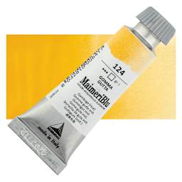 Maimeri Blu Artist Watercolor - Gamboge (Hue), 12 ml Tube and swatch