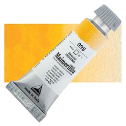 Maimeri Blu Artist Watercolor - Indian Yellow, 12 ml Tube and swatch