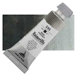 Maimeri Blu Artist Watercolor - Ivory Black, 12 ml Tube and swatch