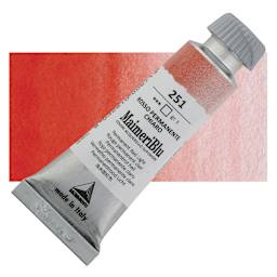 Maimeri Blu Artist Watercolor - Permanent Red Light, 12 ml Tube and swatch