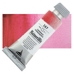 Maimeri Blu Artist Watercolor - Permanent Carmine, 12 ml Tube and swatch