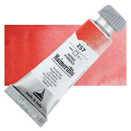 Maimeri Blu Artist Watercolor - Pyrrole Red, 12 ml Tube and swatch