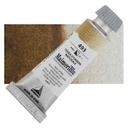 Maimeri Blu Artist Watercolor - Raw Umber, 12 ml Tube and swatch