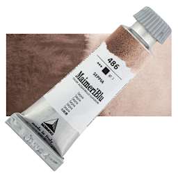 Maimeri Blu Artist Watercolor - Sepia, 12 ml Tube and swatch