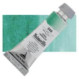 Maimeri Blu Artist Watercolor - Viridian, 12 ml Tube and swatch