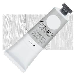 Gamblin Artist's Oil Color - Titanium White, 37 ml tube and swatch
