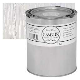 Gamblin Artist's Oil Color - Zinc White, 32 oz Can and swatch