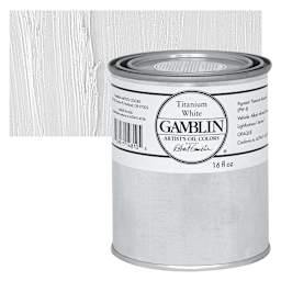 Gamblin Artist's Oil Color - Titanium White, 16 oz Can and swatch