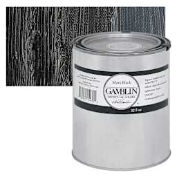Gamblin Artist's Oil Color - Mars Black, Can and Swatch