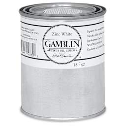 Gamblin Artist's Oil Color - Zinc White, 16 oz Can