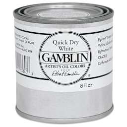 Gamblin Artist's Oil Color - Quick Dry White, 8 oz Can