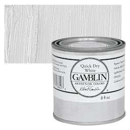 Gamblin Artist's Oil Color - Quick Dry White, 8 oz Can and swatch
