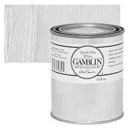 Gamblin Artist's Oil Color - Quick Dry White, 16 oz Can and swatch