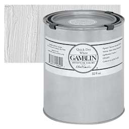 Gamblin Artist's Oil Color - Quick Dry White, 32 oz Can and swatch