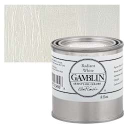 Gamblin Artist's Oil Color - Radiant White, 8 oz Can and swatch