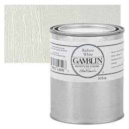 Gamblin Artist's Oil Color - Radiant White, 16 oz Can and swatch