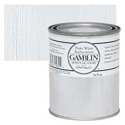 Gamblin Artist's Oil Color - Flake White Replacement, 16 oz Can and swatch