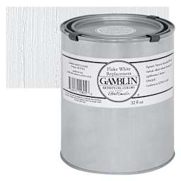 Gamblin Artist's Oil Color - Flake White Replacement, 32 oz Can and swatch