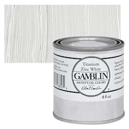 Gamblin Artist's Oil Color - Titanium-Zinc White, 8 oz Can and swatch