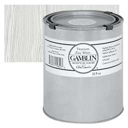 Gamblin Artist's Oil Color - Titanium-Zinc White, 32 oz Can and swatch