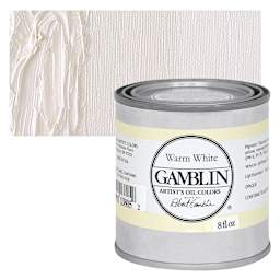 Gamblin Artists' Oil Color - Warm White, 8 oz can and swatch