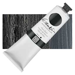 Gamblin Artist's Oil Color - Mars Black, 150 ml tube and swatch
