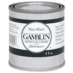 Gamblin Artist's Oil Color - Mars Black, 8 oz Can
