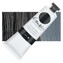 Gamblin Artist's Oil Color - Chromatic Black, 37 ml tube and swatch